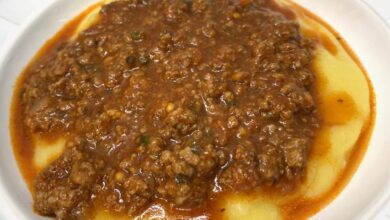 Polenta Cremosa com Carne Moída